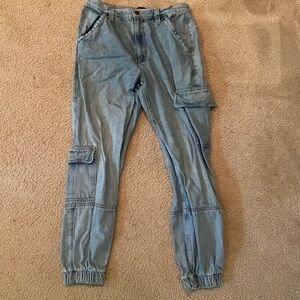 Stylish Blue Cargo Joggers